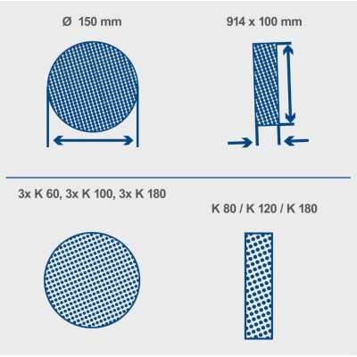 SET DE PONCAGE (12 PIECES) POUR PONCEUSE A BANDE ET A DISQUE PARKSIDE PBTS 370 B3 - REF: 7903302601