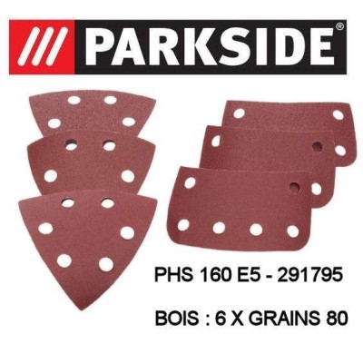 FEUILLES ABRASIVES BOIS 6X80 POUR PHS 160 E5