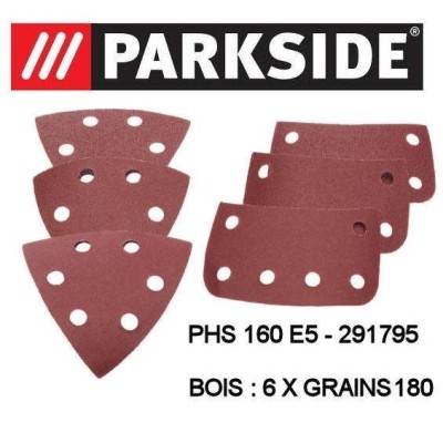 FEUILLES ABRASIVES BOIS 6X180 POUR PHS 160 E5