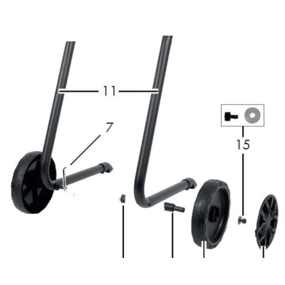 CHASSIS + ROUES + VISSERIE POUR BROYEUR PARKSIDE PMH 2400 A1/ B2