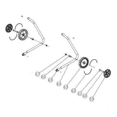 CHASSIS + ROUES + VISSERIE POUR BROYEUR PARKSIDE PMH 2400 A1/ B2