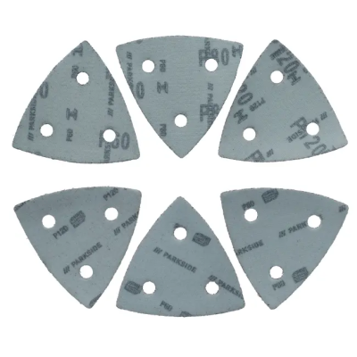 6x FEUILLES ABRASIVES (BOIS + METAL CHACUNE K60/K80/K120) POUR OUTIL MULTIFONCTION PARKSIDE PAMFW 20 Li C3 - REF: 91110384