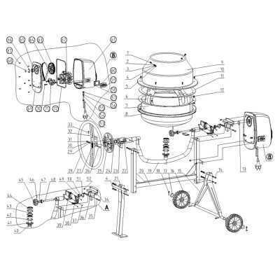 SUPPORT DE PALIER GAUCHE POUR BETONNIERE PARKSIDE PCM 125 A1 - REF: 5908403023